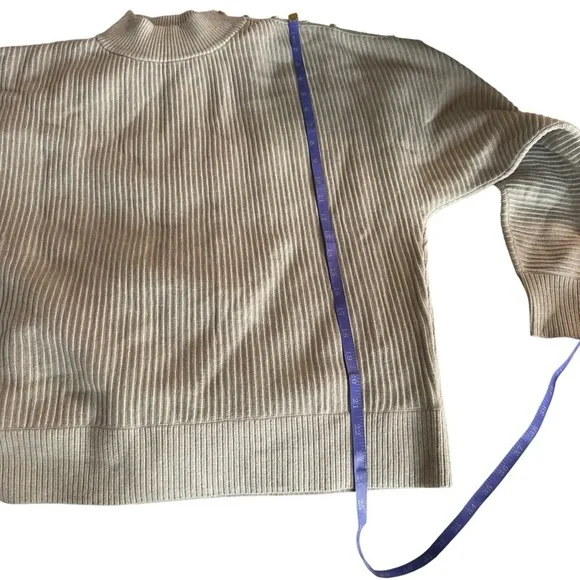 Tahari Gray Cowl Neck Sweater with Ribbed Texture - Picture 7 of 9